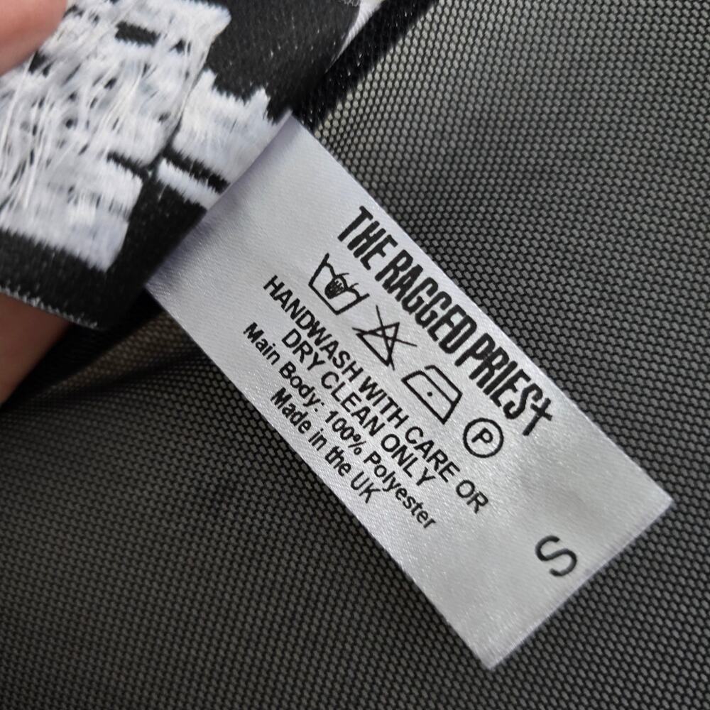 The Ragged Priest Black Sheer Bell Sleeve Midi Dress Size S Layered Whimsigoth - Picture 5 of 5